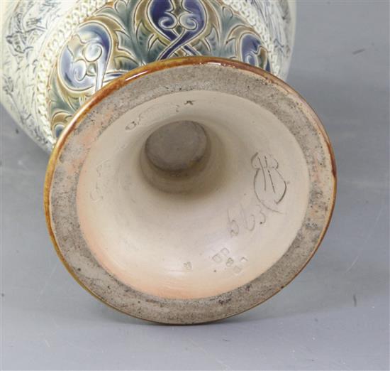 A Doulton Lambeth stoneware baluster vase, decorated by Hannah Barlow, height 27.5cm